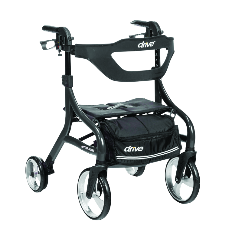 Nitro バインディング machine 19-20 ブラック Drive Medical Nitro Sprint Rollator, Black - Wellwise Home Health