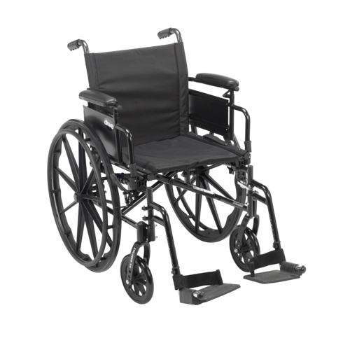 Drive Medical Silver Sport 2 Wheelchair, Detachable Desk Arms, Swing away Footrests, 16" Seat