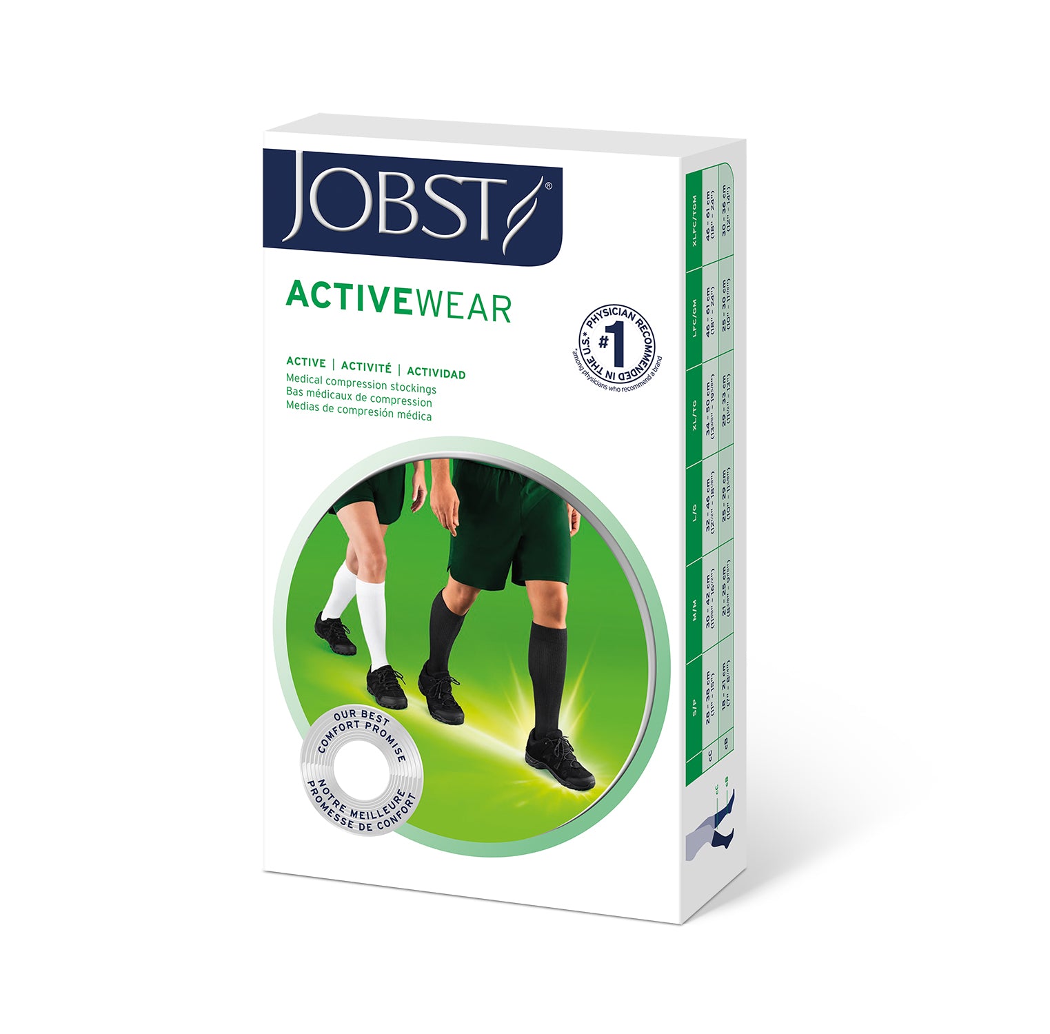 JOBST ActiveWear,15-20 mmHg,Knee High Stockings, Closed Toe