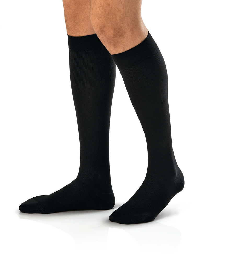 JOBST forMen Knee High Compression Stockings, Black, 30-40 mmHg, Medium