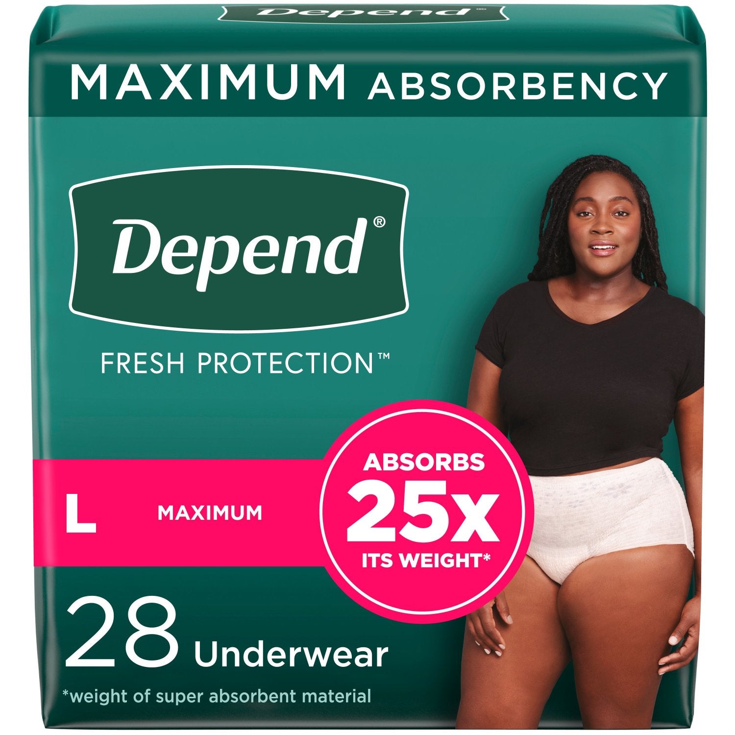 Depend Fresh Protection Adult Incontinence  Underwear, Disposable, Maximum Absorbency
