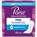 Poise  Incontinence Pads, Moderate Absorbency, Long, 16 Count
