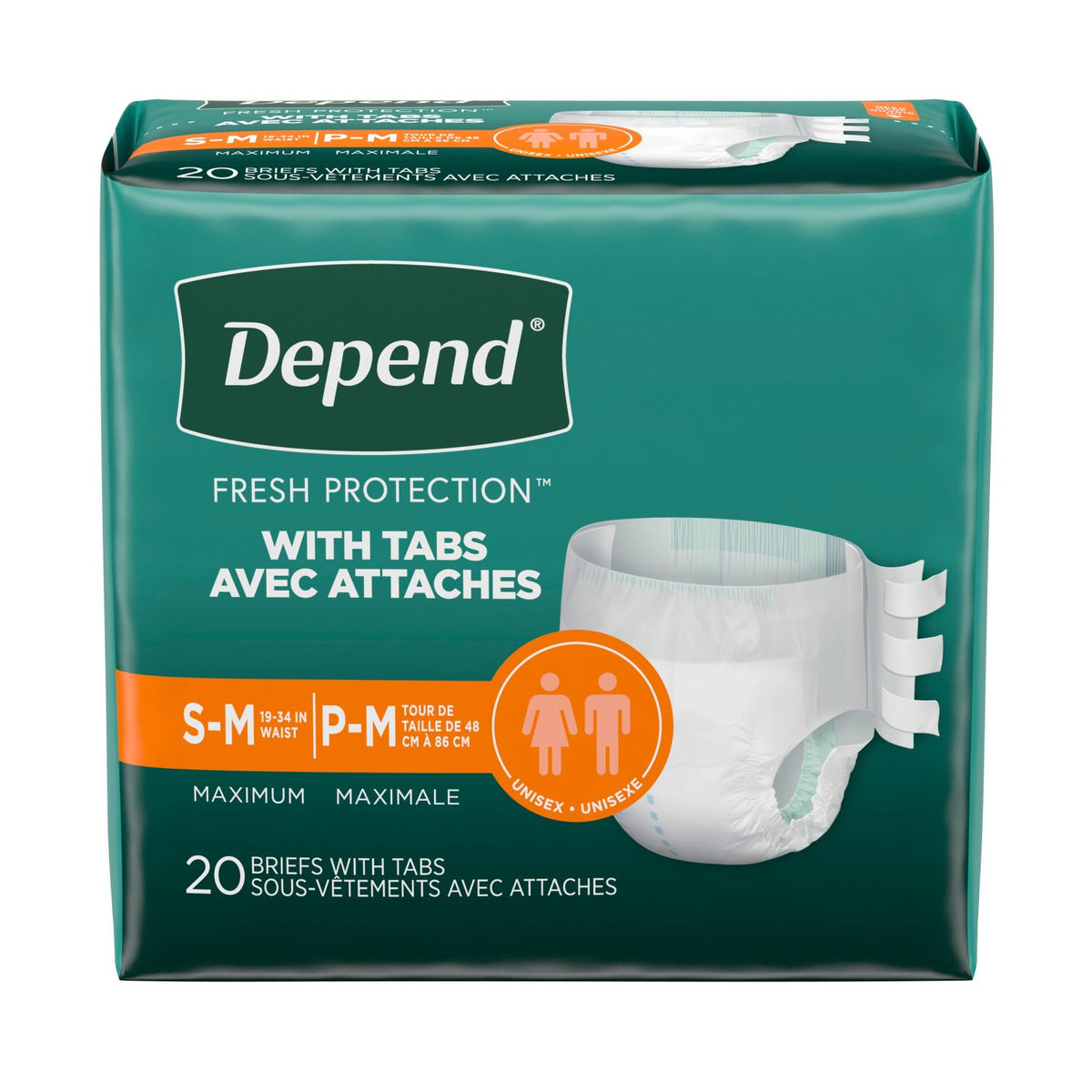 Depend Incontinence Protection with Tabs, Maximum Absorbency - Incontinence/Single Use - Depend