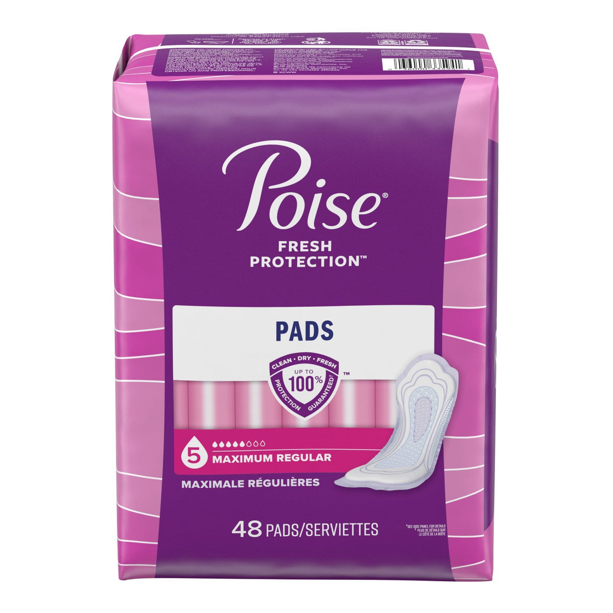 Poise Incontinence Pads, Maximum Absorbency, Regular, 48 Count - Incontinence/Single Use - Poise