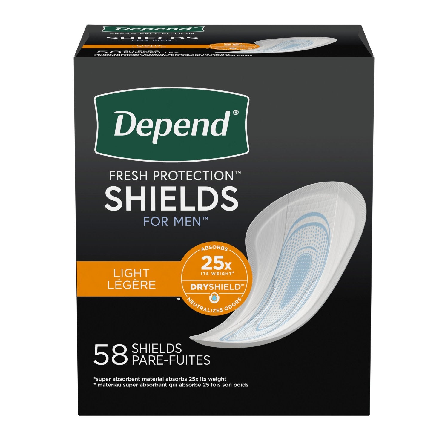Depend Incontinence Shields for Men, Light Absorbency
