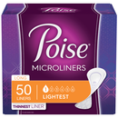 Poise Microliners, Incontinence Panty Liners, Lightest Absorbency, Long, 50 count