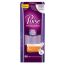 Poise Microliners, Incontinence Panty Liners, Lightest Absorbency, Long, 50 count