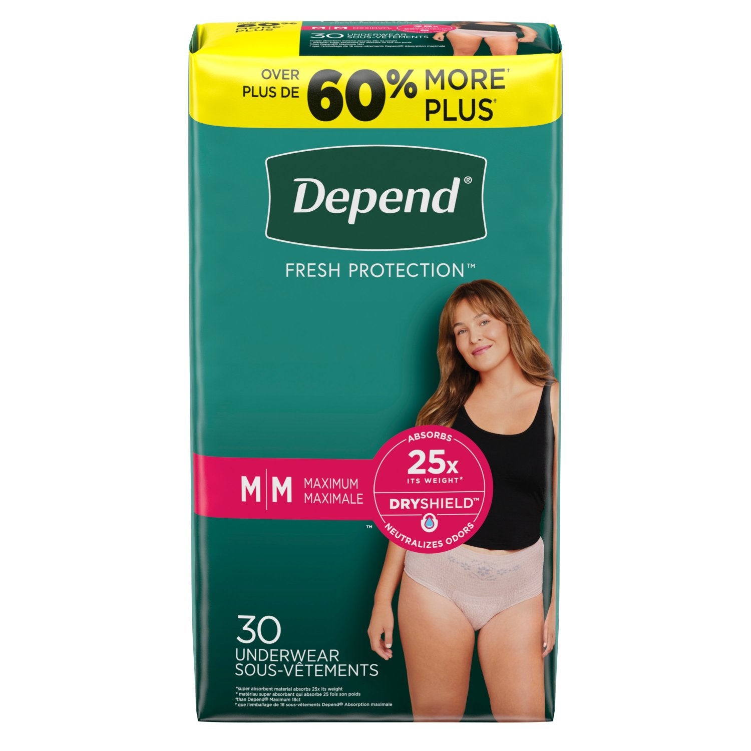 Depend Fresh Protection Adult Incontinence  Underwear, Disposable, Maximum Absorbency