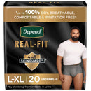 Depend Real Fit Incontinence Underwear, Disposable, Maximum Absorbency, 20 Count