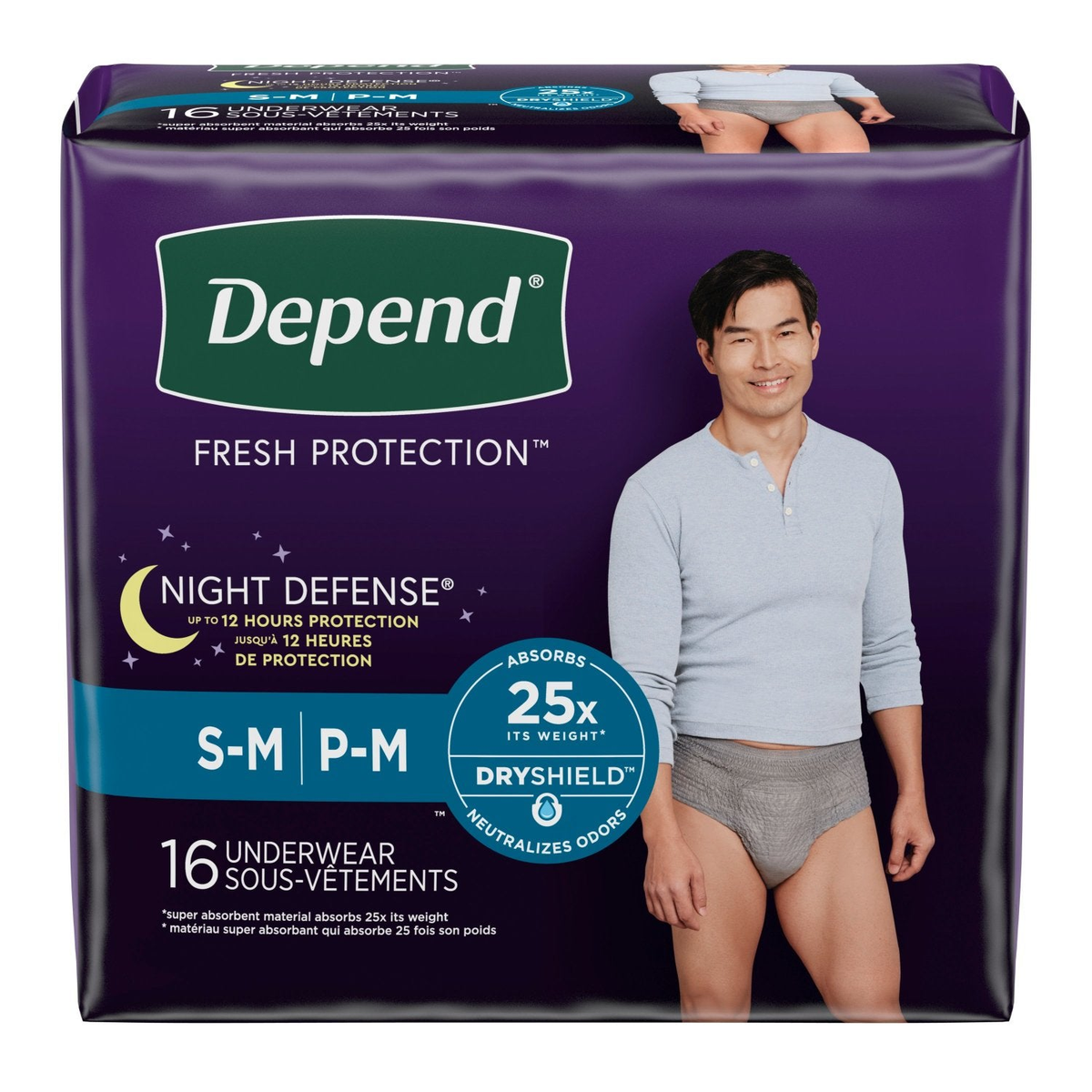 Depend Night Defense Incontinence Underwear for Men, Overnight - Incontinence/Incontinence Products/Pads & Briefs - Depend