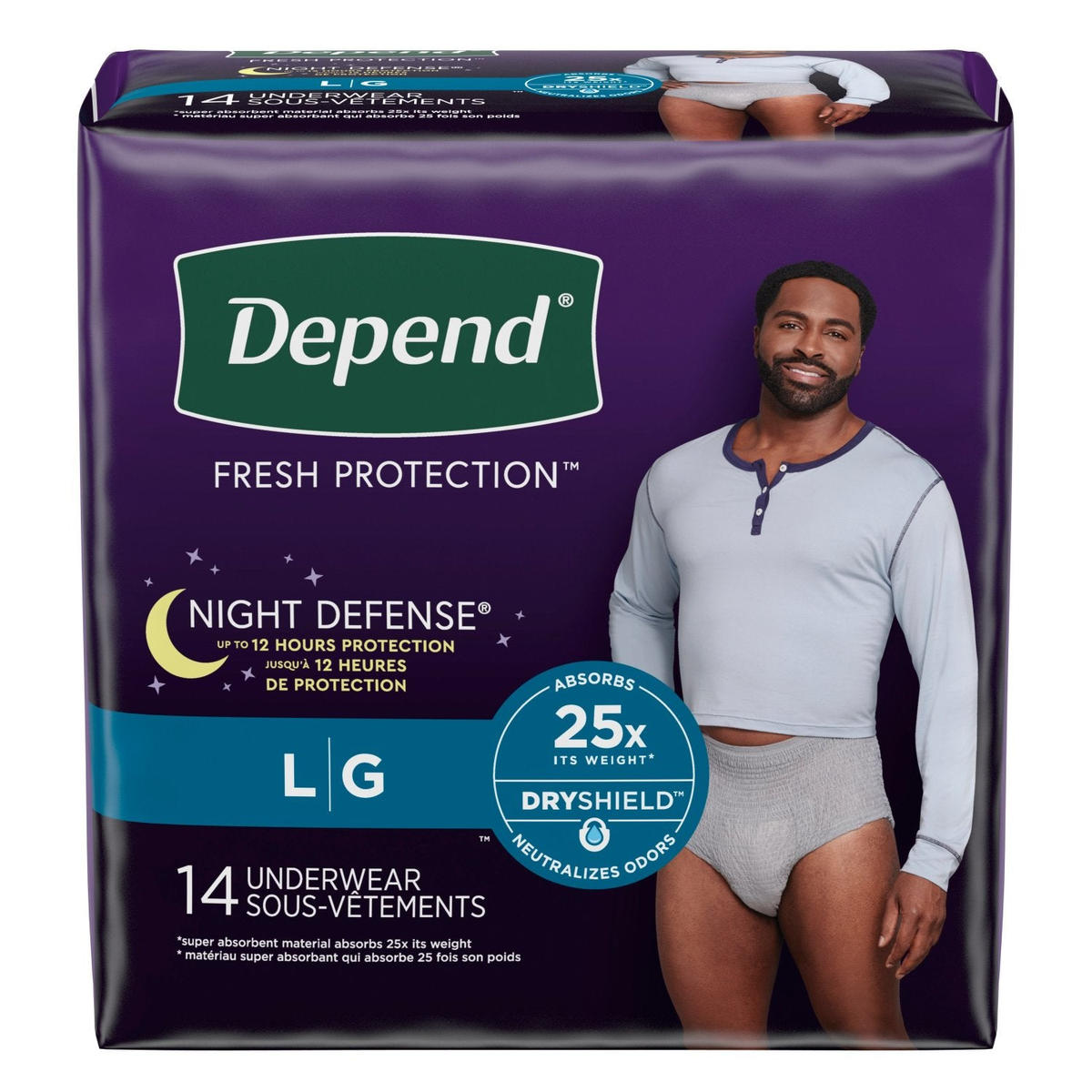 Depend Night Defense Incontinence Underwear for Men, Overnight - Incontinence/Incontinence Products/Pads & Briefs - Depend