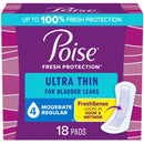 Poise Ultra Thin Incontinence Pads , 4 Drop Moderate Absorbency, Regular Length, 18 Count