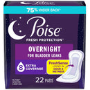 Poise Incontinence Pads, 8 Drop Overnight Absorbency, Extra-Coverage Length, 22 Count