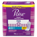 Poise Incontinence Pads & Postpartum Incontinence Pads, 4 Drop Moderate Absorbency, Long Length, 78 Count