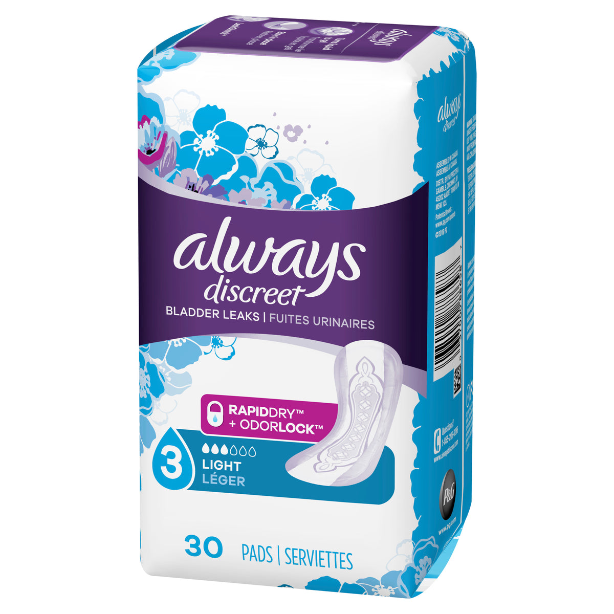 Always Discreet Incontinence Pads, Light Absorbency - Incontinence/Single Use - Always Discreet