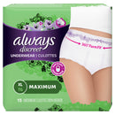Always Discreet Incontinence & Postpartum Underwear, Maximum Absorbency