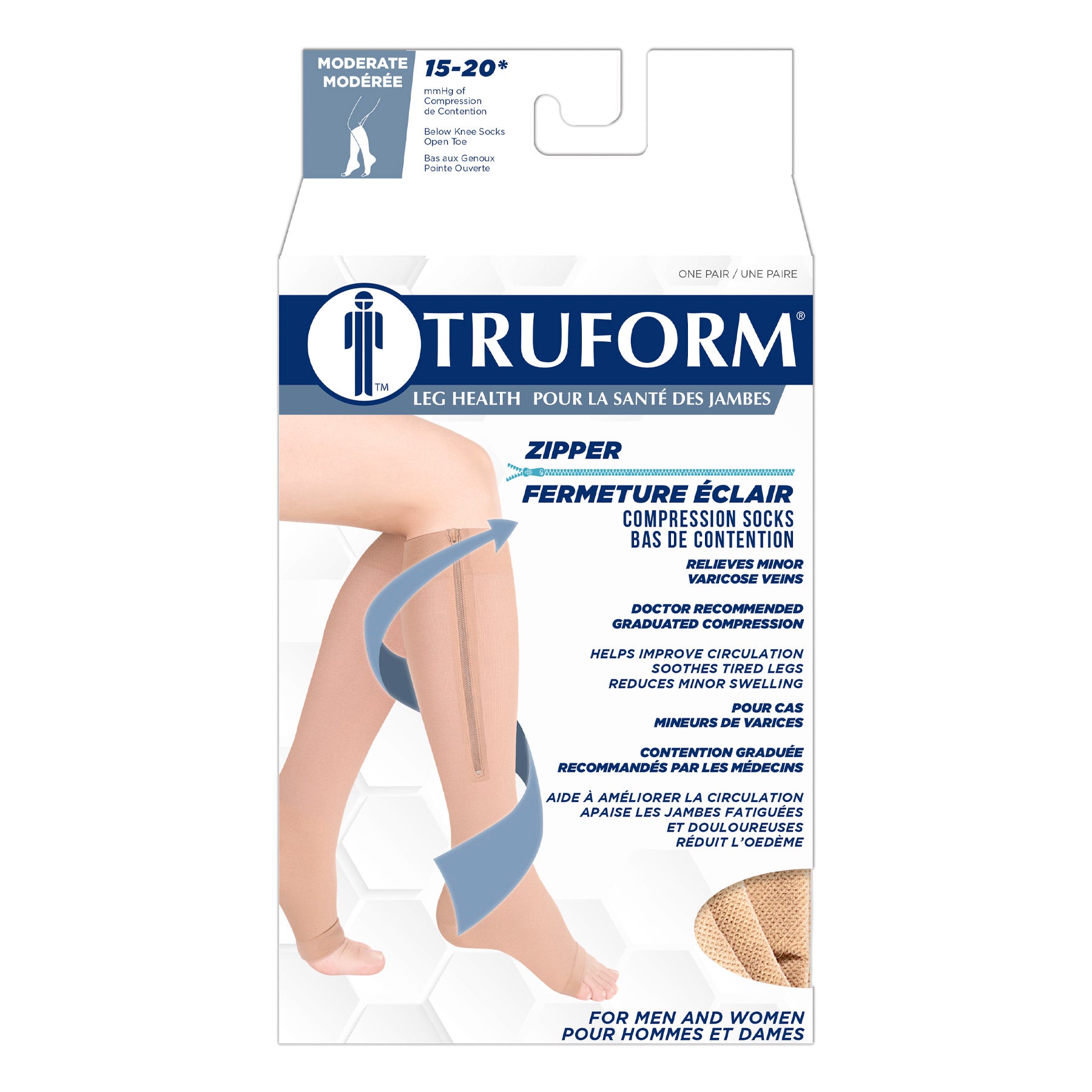 TRUFORM Zipper Compression Stockings