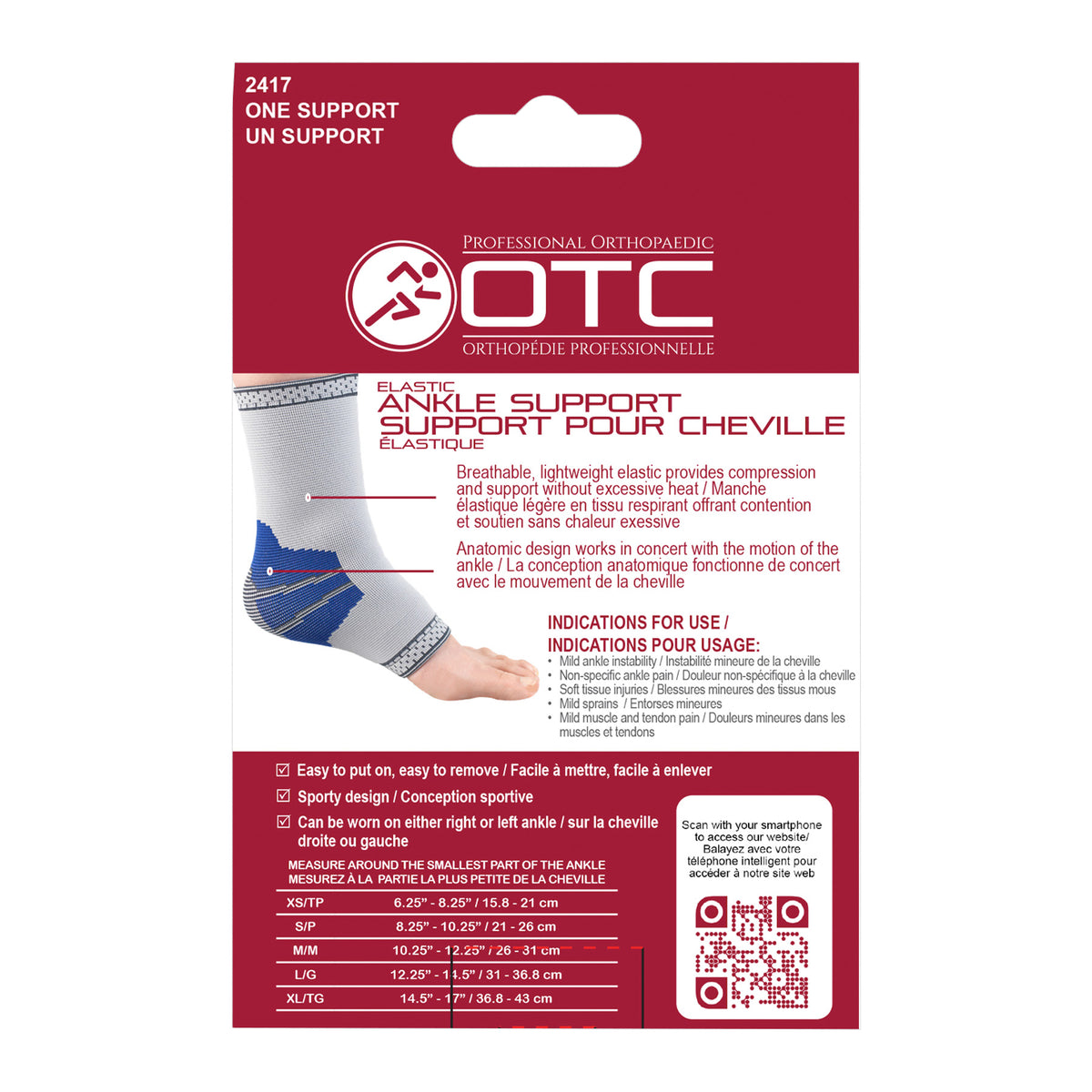 OTC Elastic Slip - On Ankle Support - Braces & Supports/Ankle Braces & Supports - OTC