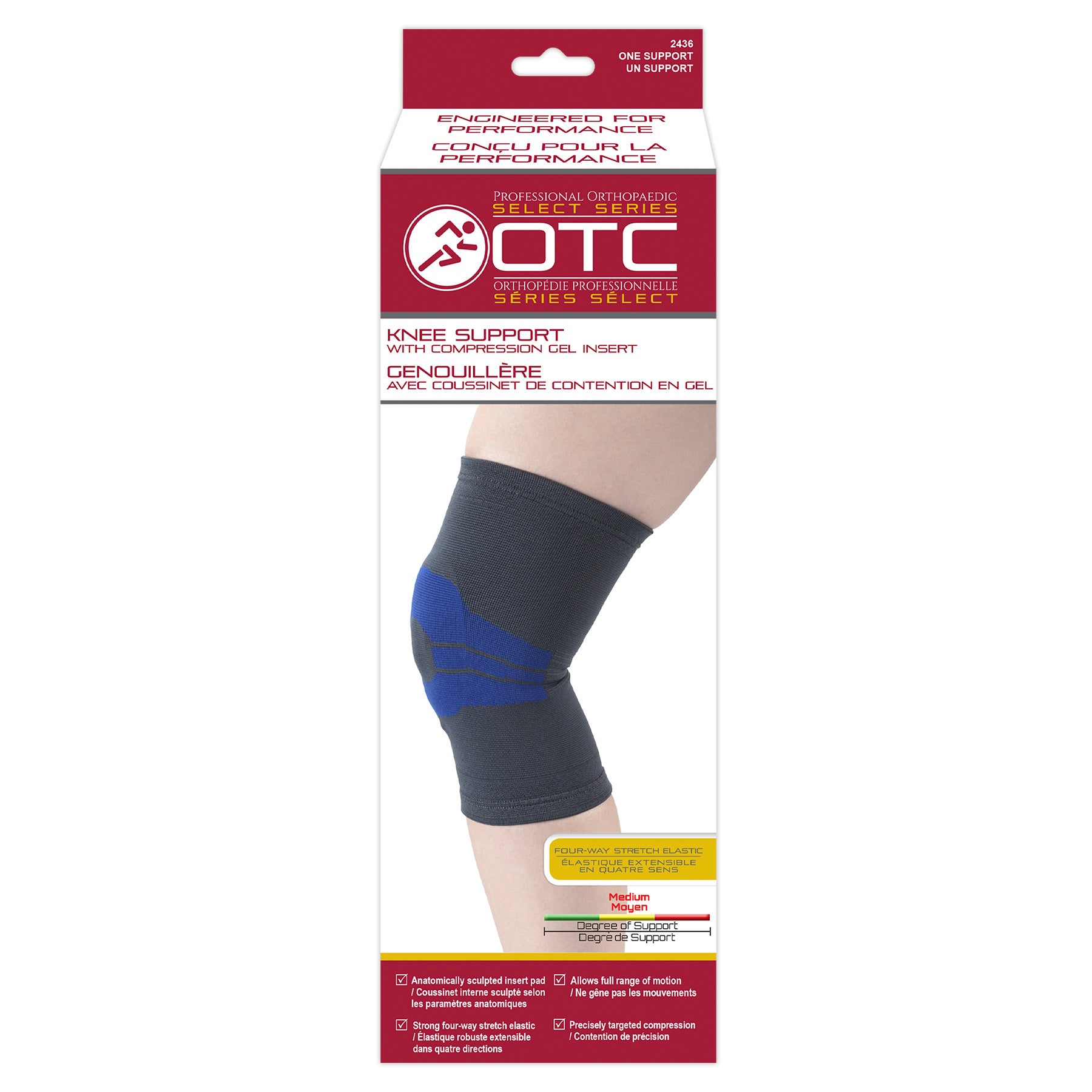 OTC Elastic Knee Support With Gel Insert Pad