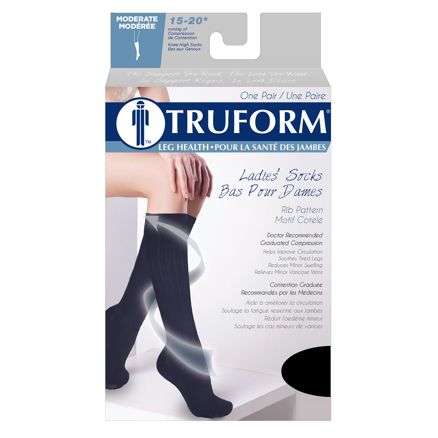 TRUFORM Ladies Knee Socks 15-20 mmHg