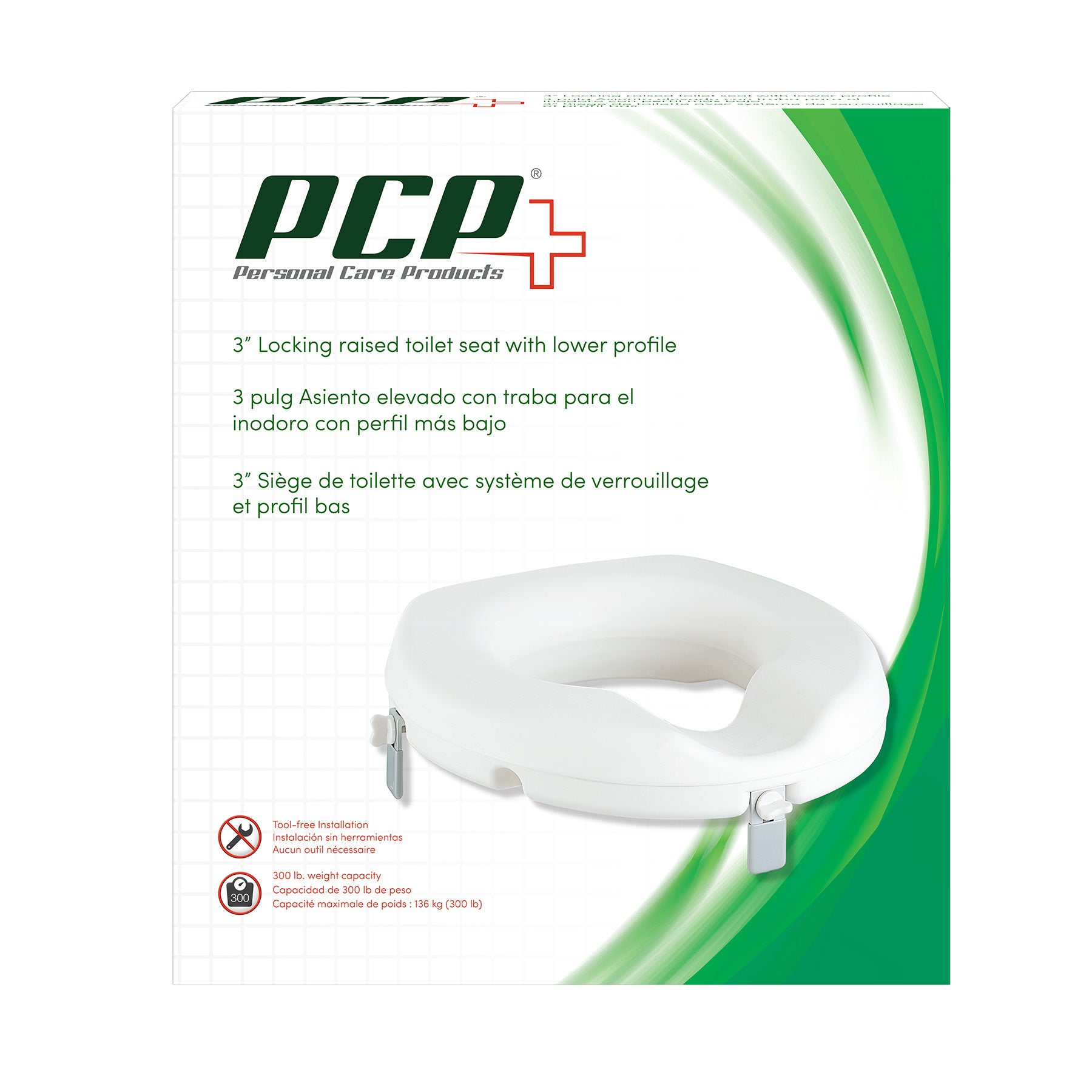 PCP 3" Raised Toilet Seat