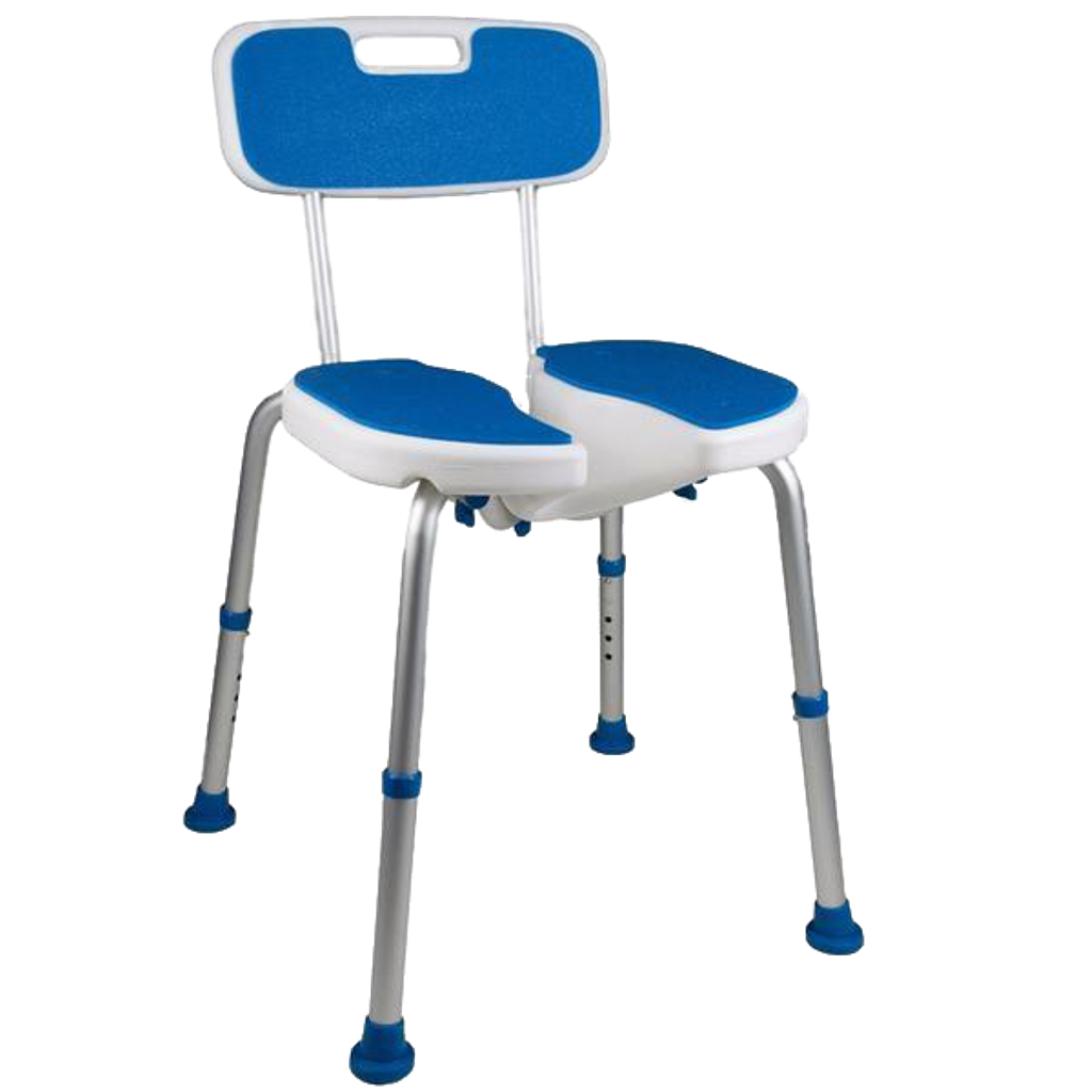 PCP Adjustable Padded Bath Safety Seat With Back Rest And Hygienic Cutout