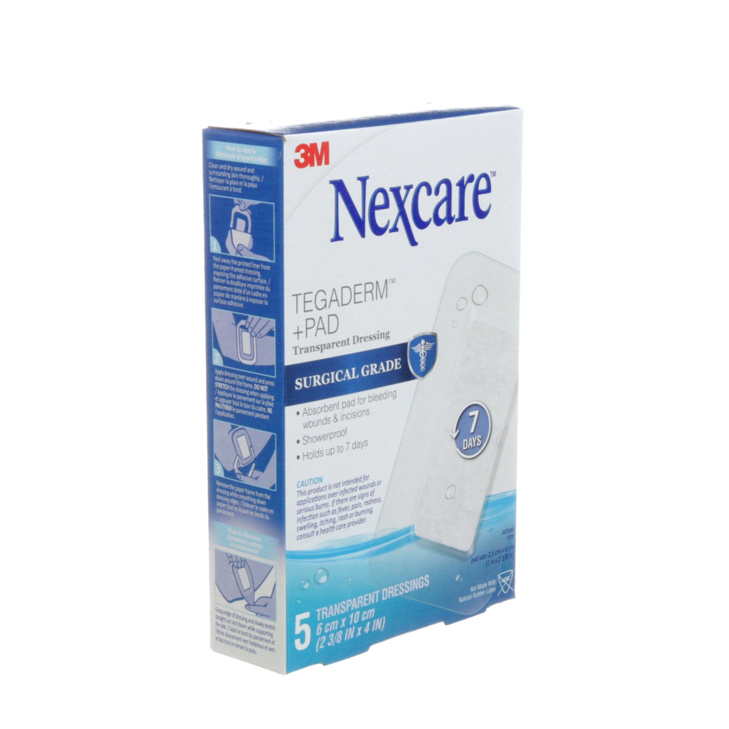 Nexcare Tegaderm +Pad Transparent Dressing, Waterproof