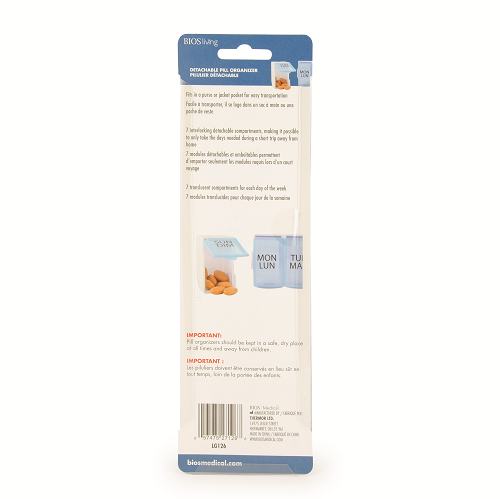 BIOS Living Detachable 7 Day Pill Organizer - Home/Household Helpers - BIOS Living