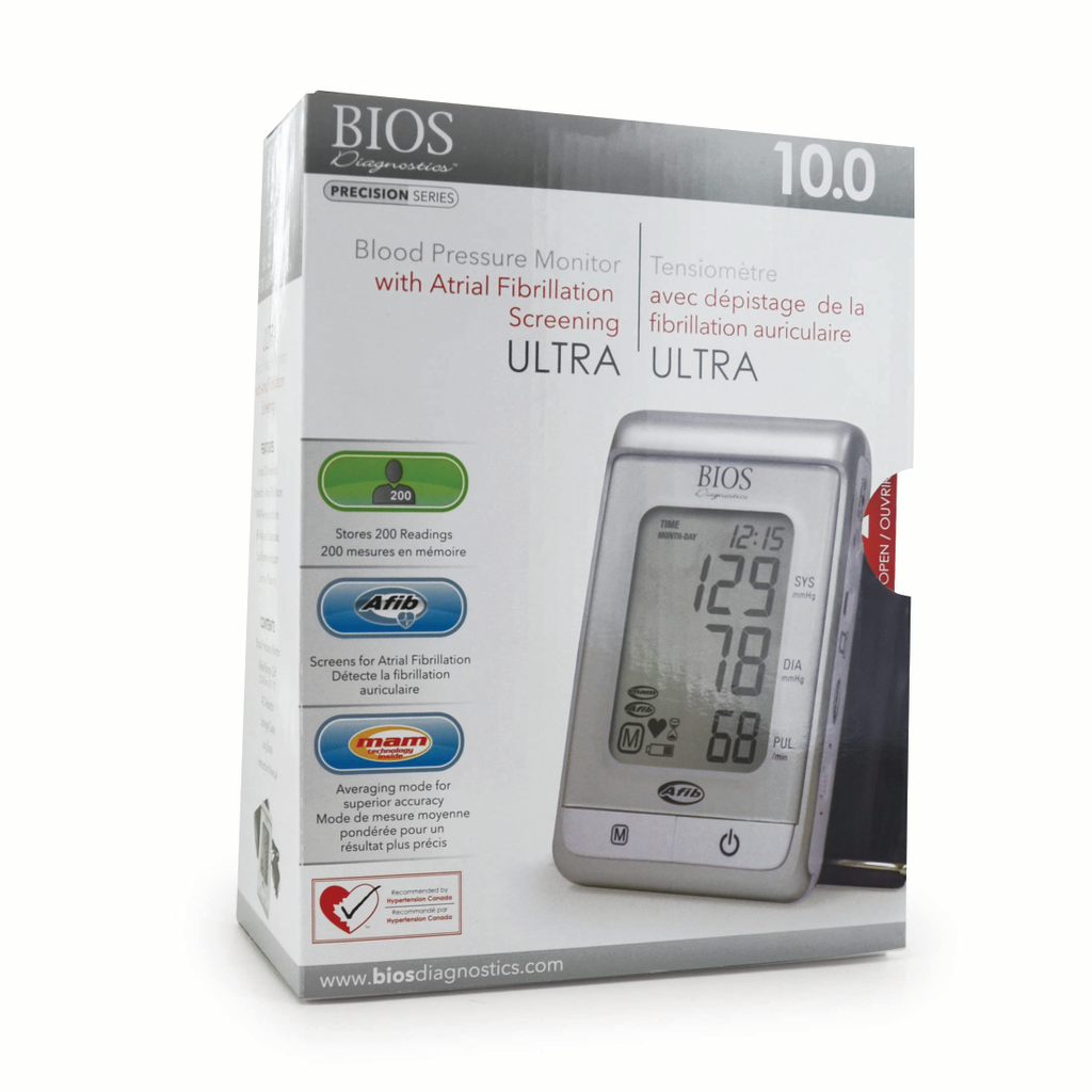 BIOS Diagnostics  Ultra Blood Pressure Monitor with Atrial Fibrillation Screening - Health Monitoring/Blood Pressure Monitors - BIOS Diagnostics