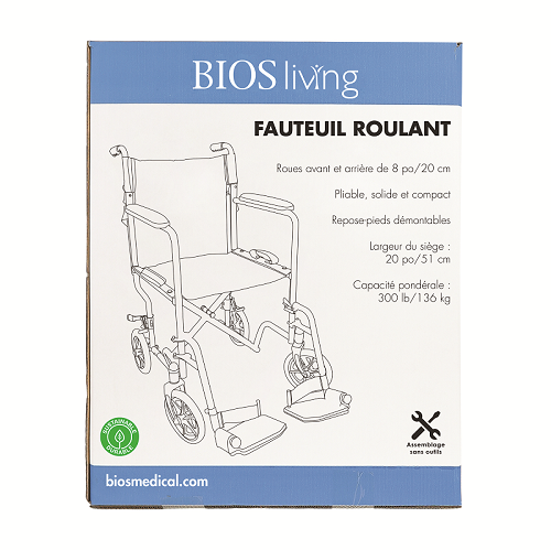 BIOS Living Transport Chair - Wheelchairs & Transport Chairs/Lightweight Transport Chairs - BIOS Living