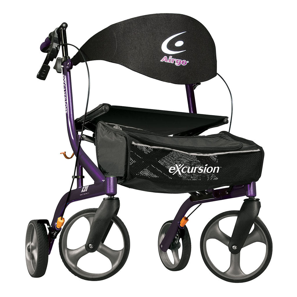 Drive Medical  Airgo eXcursion X20 Lightweight Side-fold Rollator - Eggplant