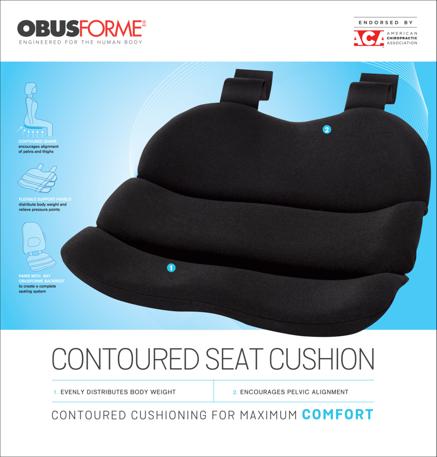 Obusforme Contoured Seat Cushion Black