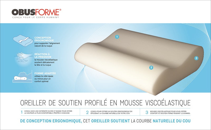 ObusForme Memory Foam Contoured Pillow - Sleep Aids/Pillows - ObusForme