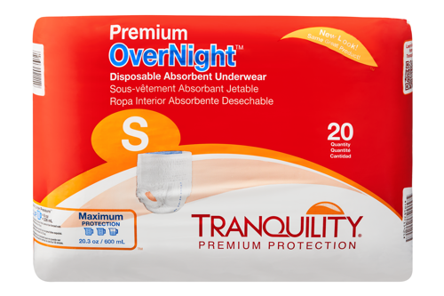 Tranquility Premium OverNight Disposable Absorbent Underwear, Maximum Absorbency