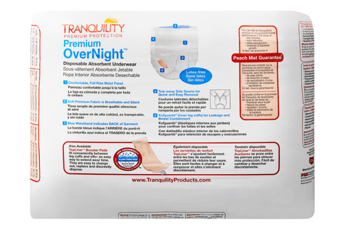 Tranquility Premium OverNight Disposable Absorbent Underwear, Maximum Absorbency