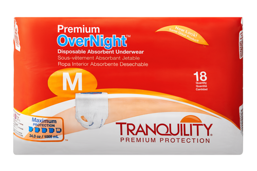 Tranquility Premium OverNight Disposable Absorbent Underwear, Maximum Absorbency