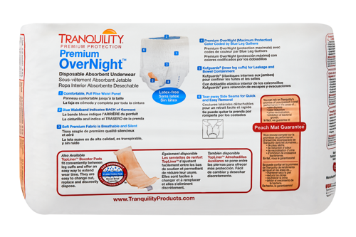 Tranquility Premium OverNight Disposable Absorbent Underwear, Maximum Absorbency