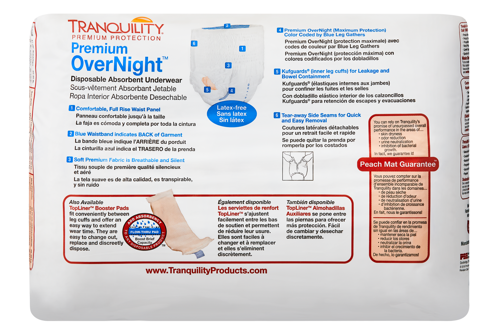 Tranquility Premium OverNight Disposable Absorbent Underwear, Maximum Absorbency