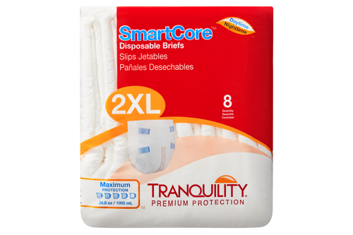 Tranquility SmartCore Breathable Briefs, Maximum Absorbency - Incontinence/Single Use - Tranquility - XX - Large - 8 Count - 070319023151
