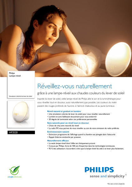 Philips Wake Up Light  With Alarm Hf3520