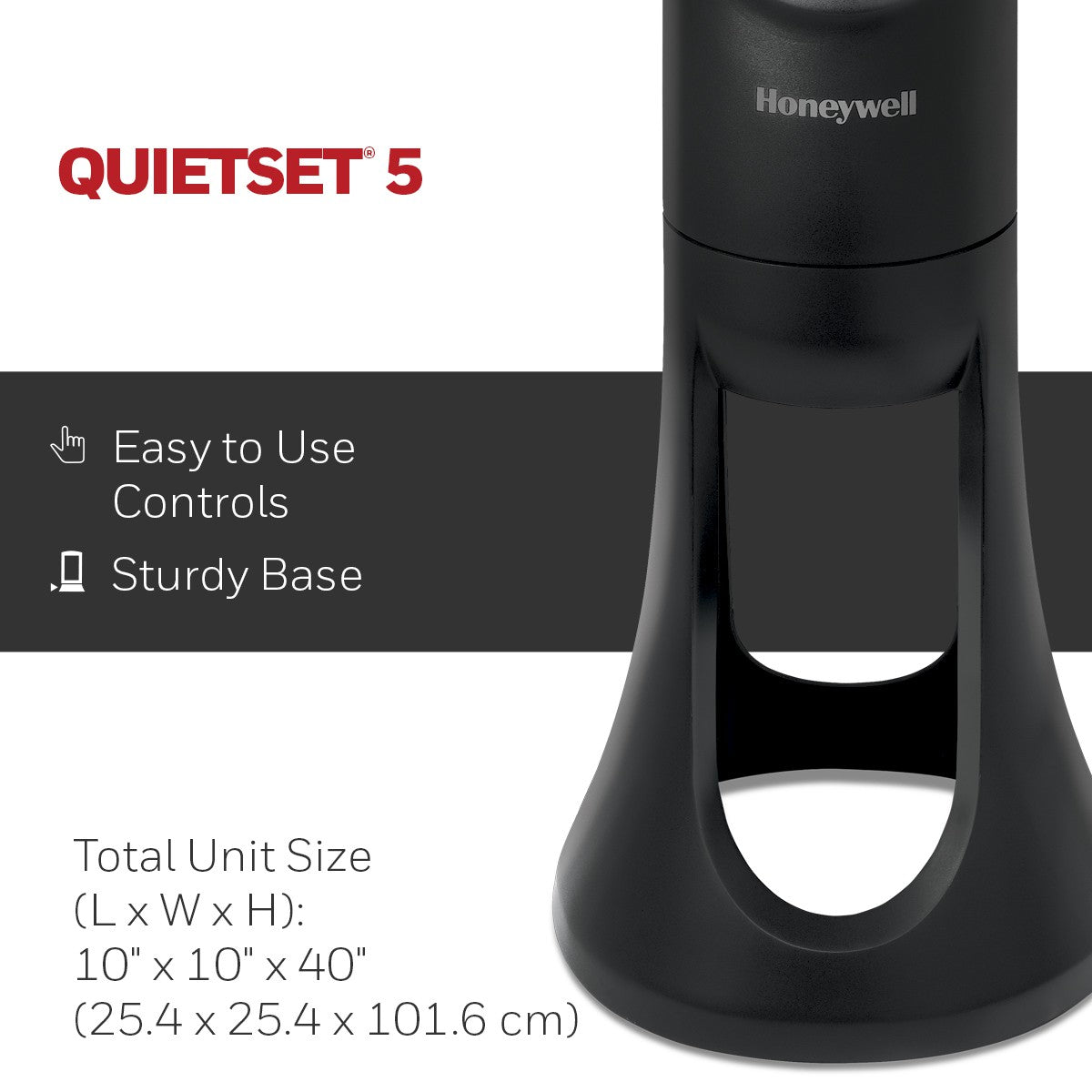 Honeywell QuietSet 5 Oscillating Whole Room Tower Fan
