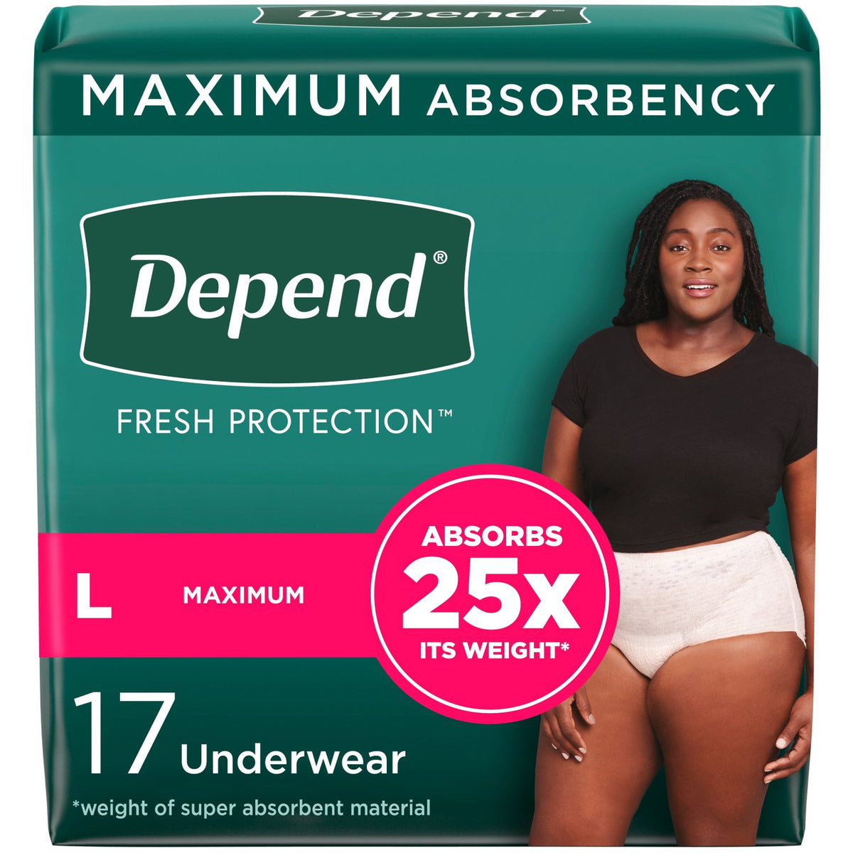 Depend Fresh Protection Adult Incontinence Underwear for Women - Incontinence/Incontinence Products/Pads & Briefs - Depend