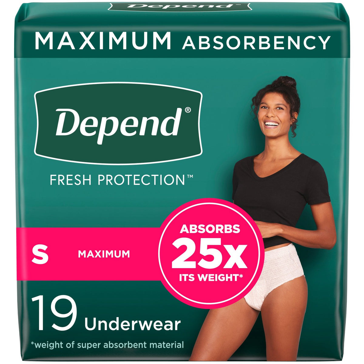 Depend Fresh Protection Adult Incontinence Underwear for Women - Incontinence/Incontinence Products/Pads & Briefs - Depend - Small - 19 Count - 036000479157