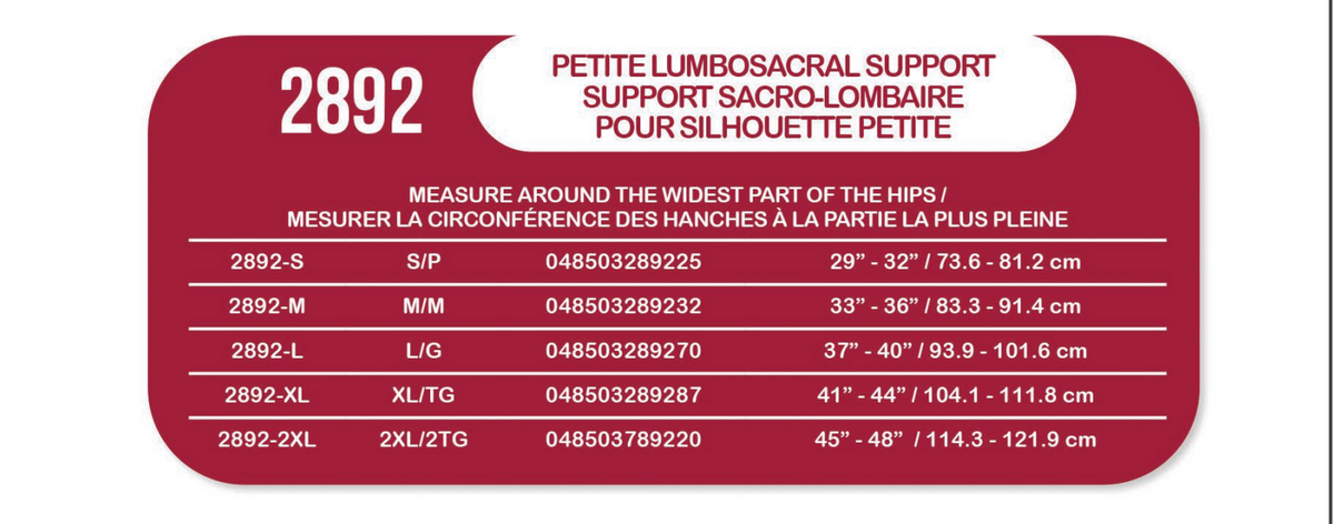 OTC Petite Abdominal Uplift Lower Back Elastic Lumbo - Sacral Support, Beige - Compression & Bracing/Supports & Braces/Back Braces & Support - OTC - Small - 048503289225