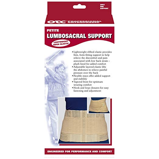OTC Petite Abdominal Uplift Lower Back Elastic Lumbo - Sacral Support, Beige - Compression & Bracing/Supports & Braces/Back Braces & Support - OTC