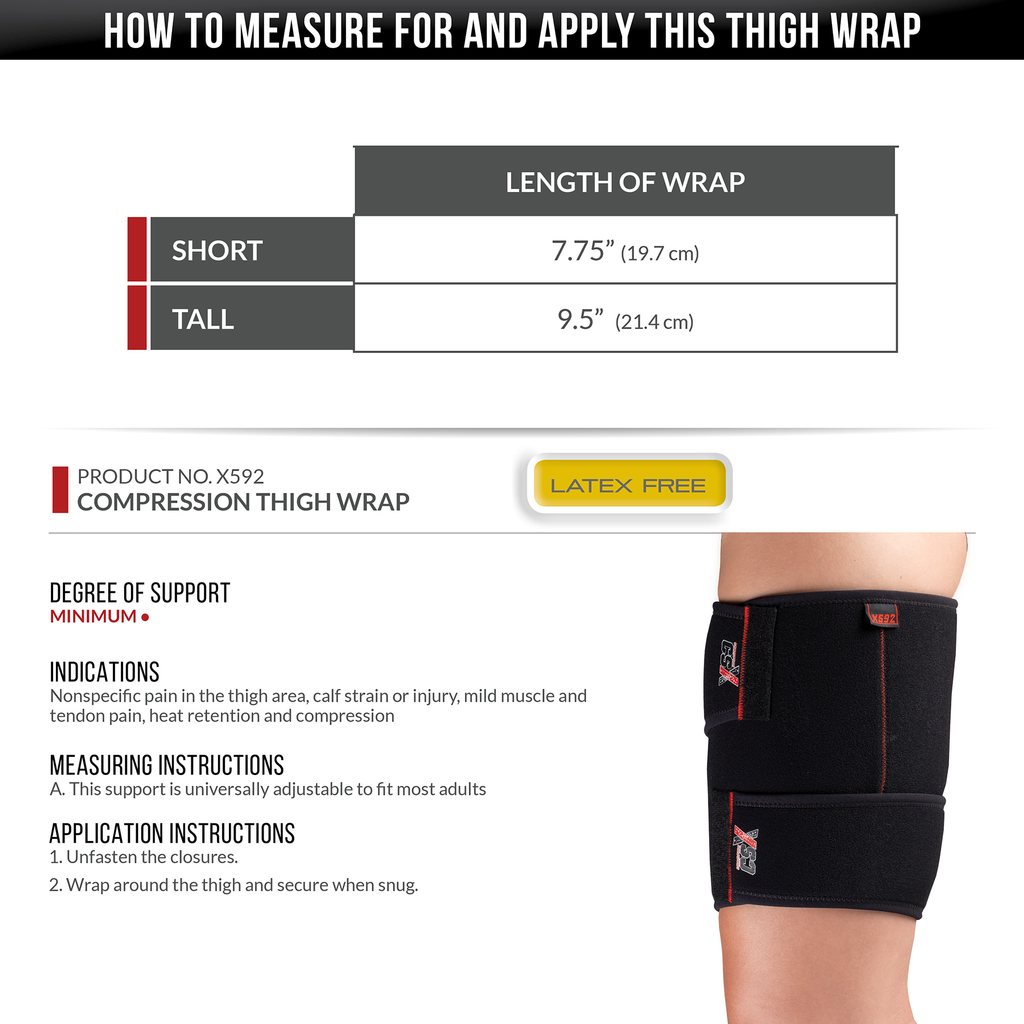 CSX Compression Thigh Wrap - Compression & Bracing/Supports & Braces/Miscellaneous Braces - CSX - Short - 7.75" (19.7 cm) - 048503859220