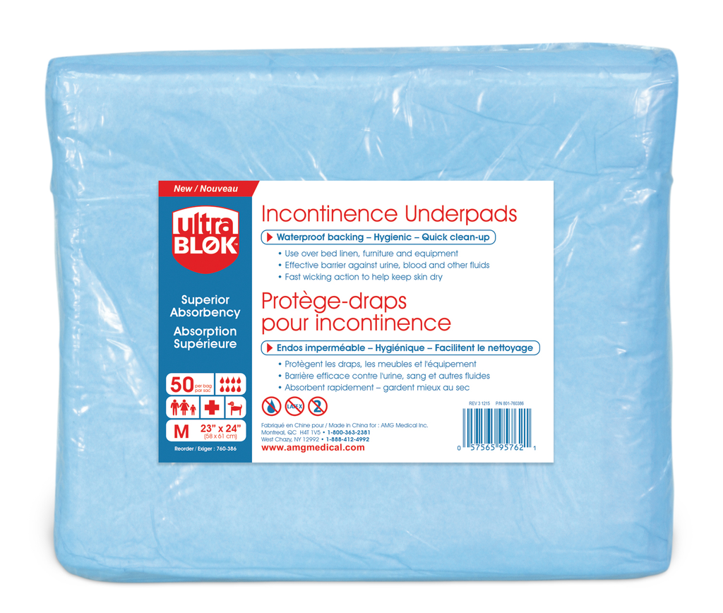 Ultra - Blok Absorbent Disposable Underpads - / - Ultra - Blok - Medium (23"x24") - 50 Count - 50 Count - 057565957621