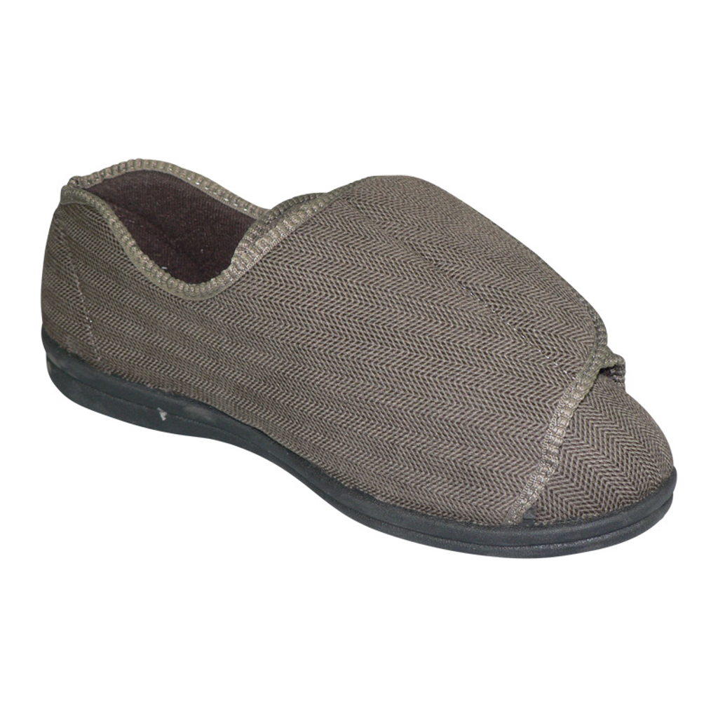 CLINIC Comfort System Men’s Clinic Slipper, Brown, 9 - Daily Living Aids & Wellness/Footwear/ - CLINIC Comfort System