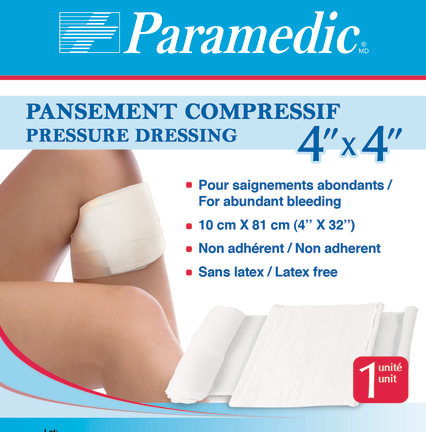 Paramedic Canada Pressure Dressing 4'' X 4''