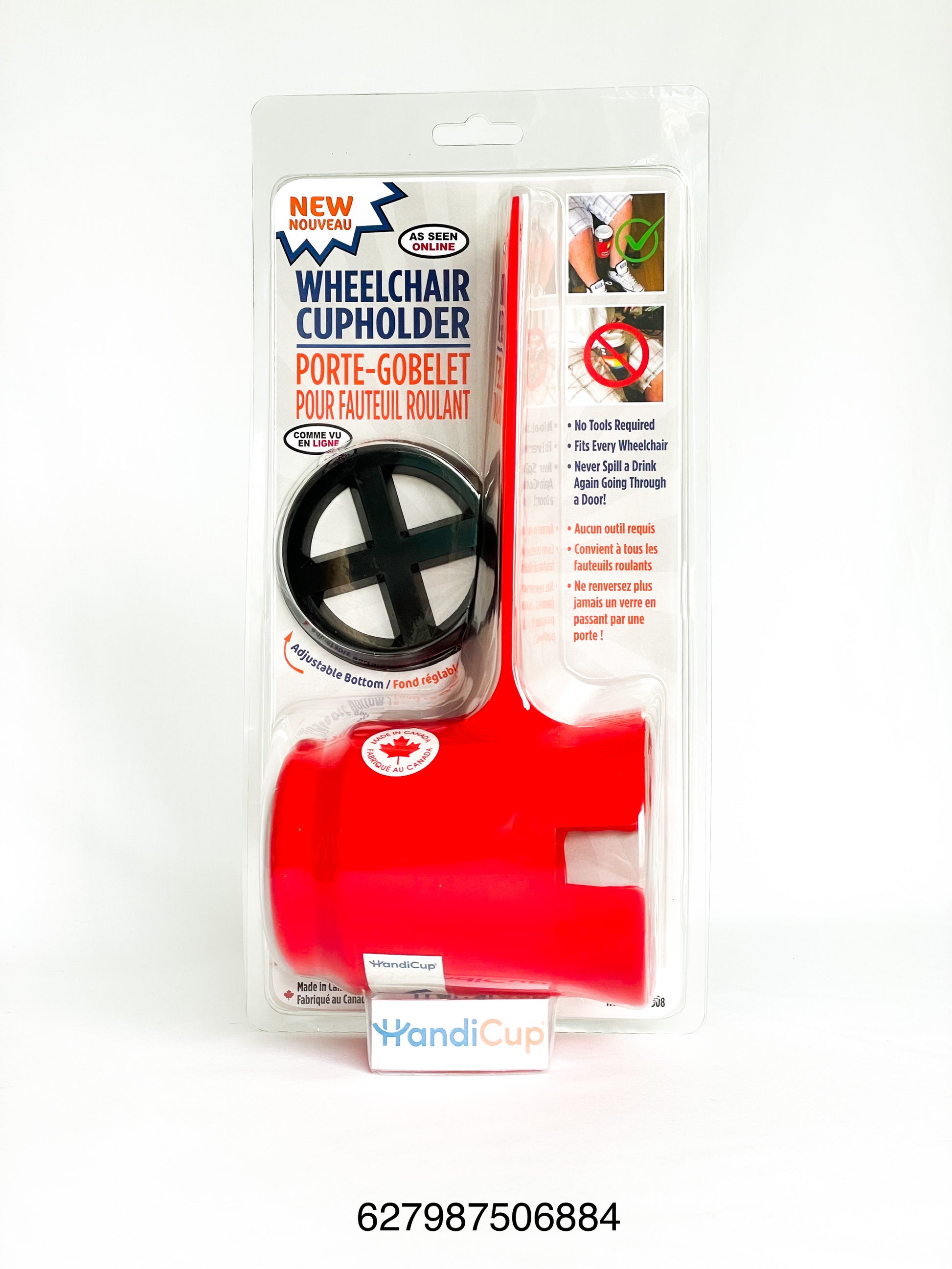 HandiHelp Wheelchair Cupholder - Wheelchairs & Transport Chairs/Transport Chair Accessories - HandiHelp - Red - 627987506884